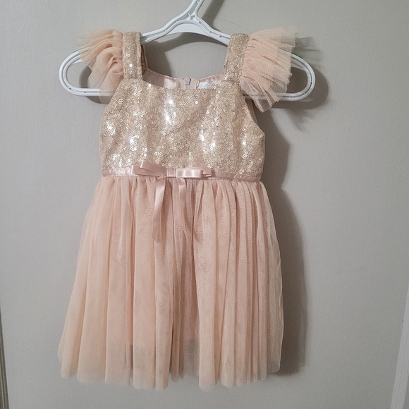 Popatu Flutter-Sleeve Tulle Dress For Baby Girl,  Size 12M - Picture 2 of 9
